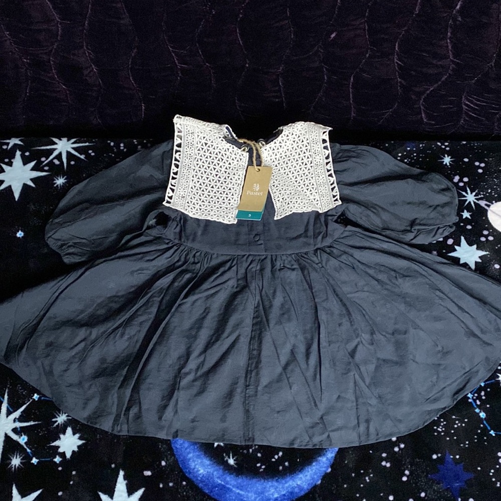 Navy and white color dress size 5 #354